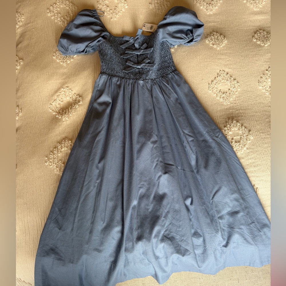 Astr Smocked Midi Dress
